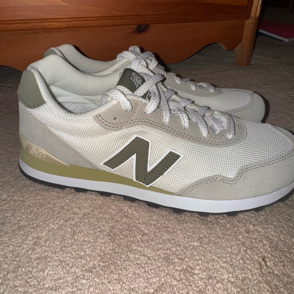 New Balance Cream and Olive Sneakers
